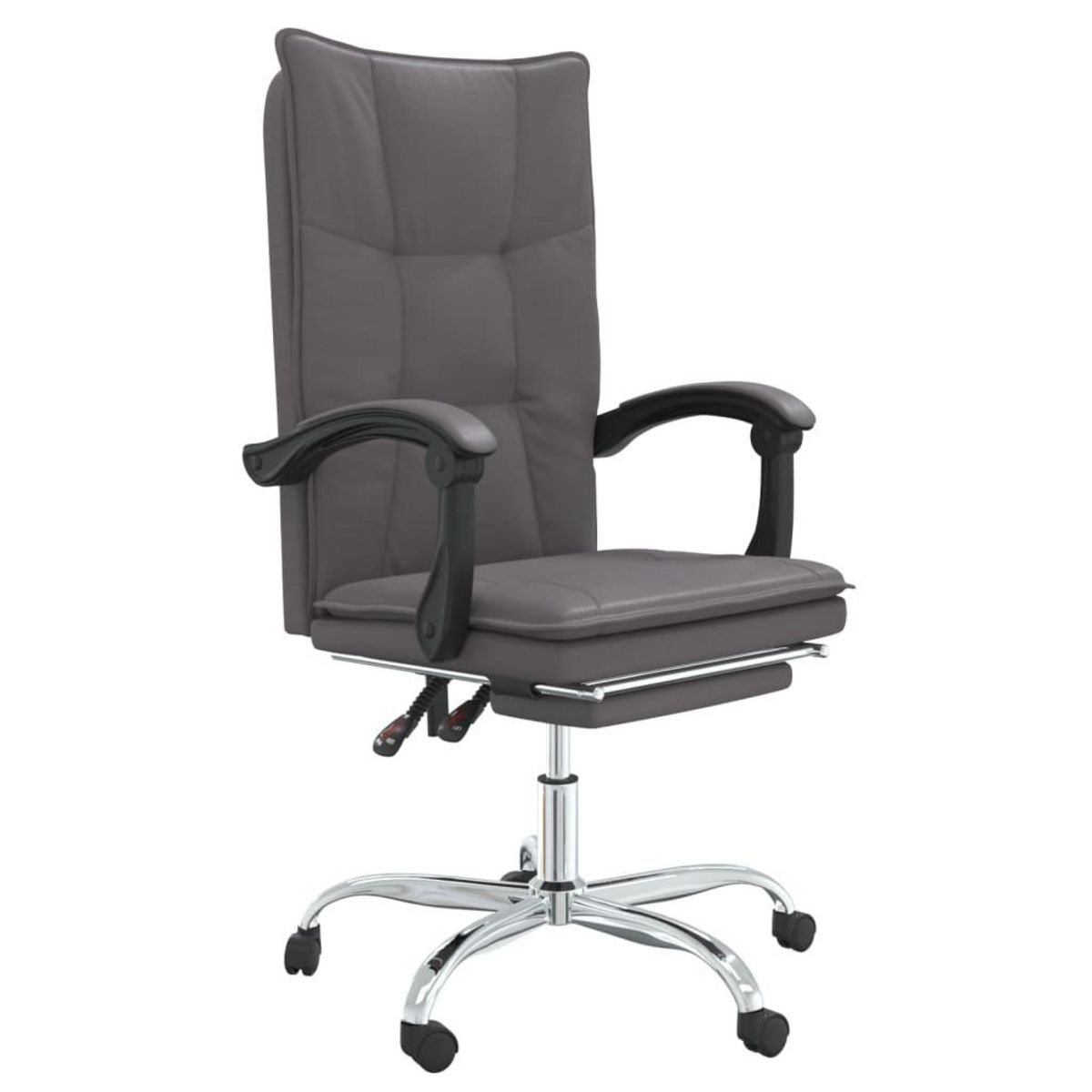 VIDAXL Fauteuil inclinable de bureau Gris Similicuir