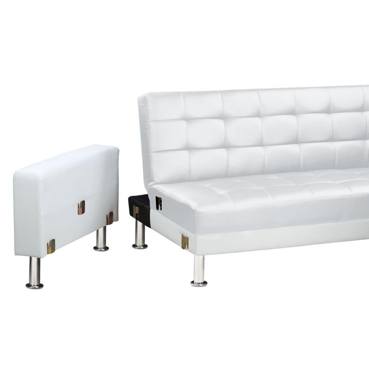 Habitat et Jardin Canapé d'angle convertible et réversible  Theo  - 258 x 82/147 x 82 cm - 4 places - Blanc