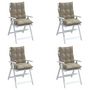 Voir la diapositive 4 : VIDAXL Coussins de chaise a dossier bas lot de 4 taupe tissu oxford