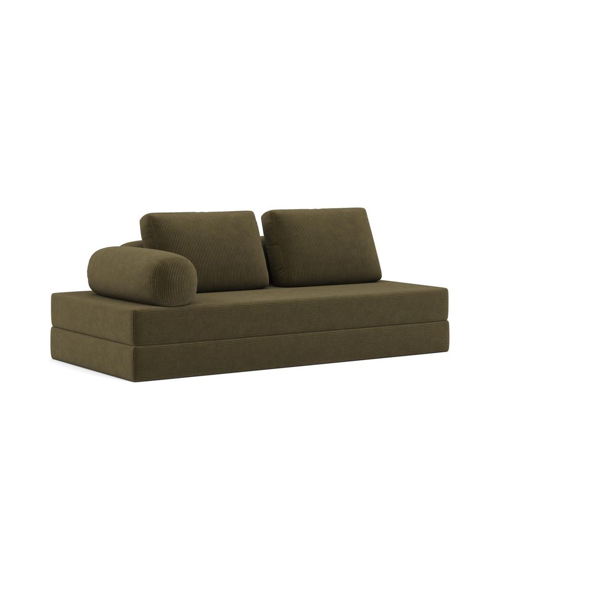 LISA DESIGN Lonny - canapé 3 places convertible en velours côtelé