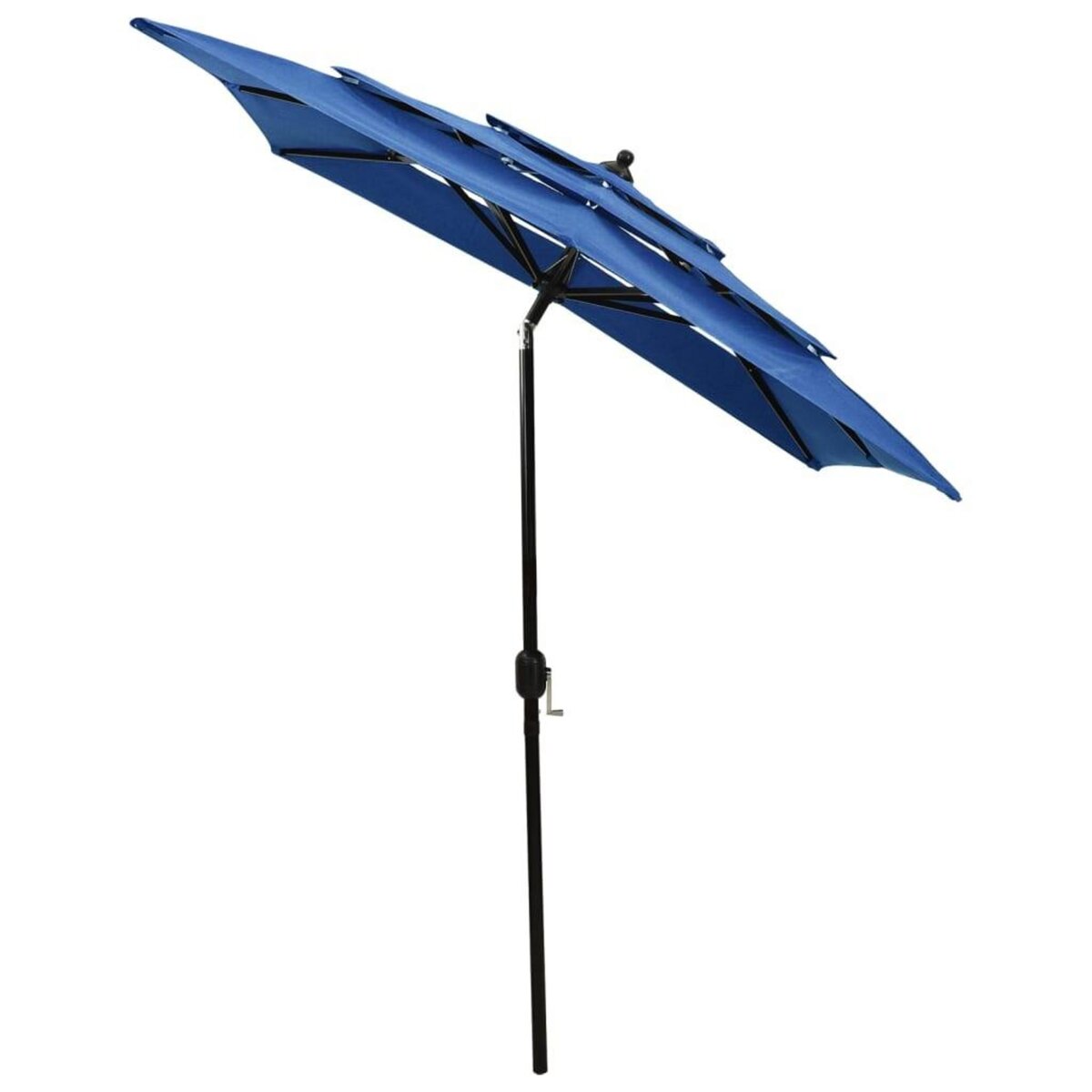 VIDAXL Parasol de jardin a 3 niveaux avec mat en aluminium bleu azure