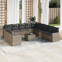 Voir la diapositive 1 : VIDAXL Salon de jardin avec coussins 12 pcs gris resine tressee