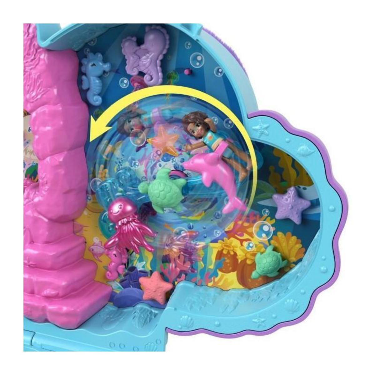 POLLY POCKET Polly Pocket-Papa et moi-Sac surprises hippocampe et 2 mini-figurines HWP03