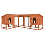 Voir la diapositive 2 : VIDAXL Clapier d'exterieur avec piste Marron Bois de sapin solide