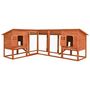 Voir la diapositive 2 : VIDAXL Clapier d'exterieur avec piste Marron Bois de sapin solide