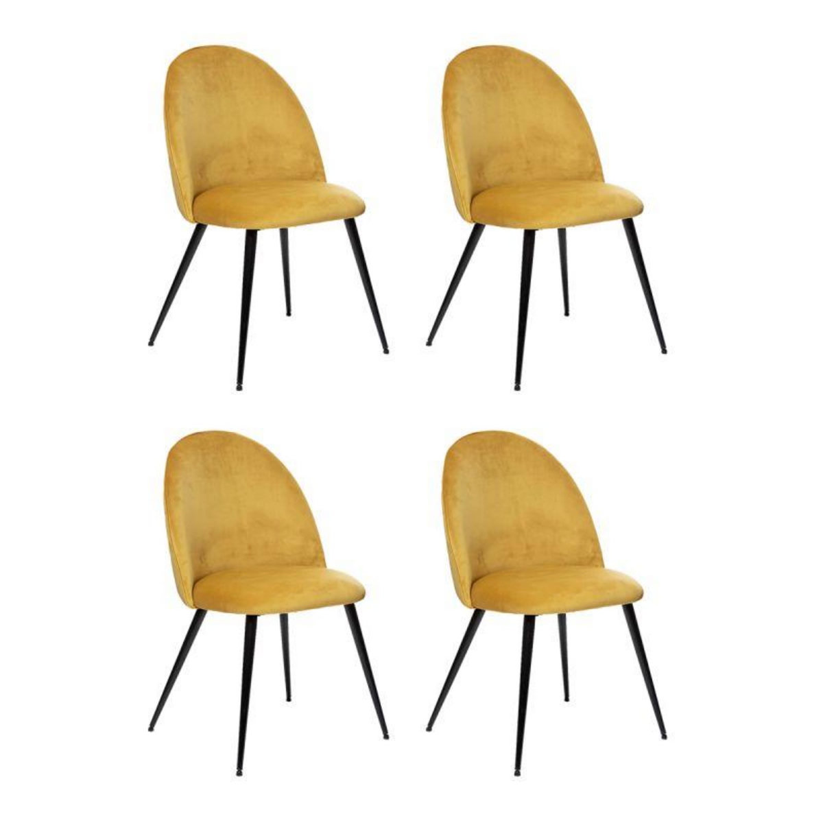  Lot de 4 Chaises Design  Slano  84cm Jaune Ocre