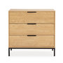 Voir la diapositive 4 : VS VENTA-STOCK Commode Monica 3 tiroirs couleur Bois