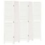 Voir la diapositive 2 : VIDAXL Cloison de separation 5 panneaux blanc bois de paulownia massif