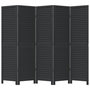 Voir la diapositive 4 : VIDAXL Cloison de separation 5 panneaux noir bois de paulownia massif