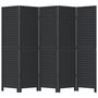 Voir la diapositive 4 : VIDAXL Cloison de separation 5 panneaux noir bois de paulownia massif