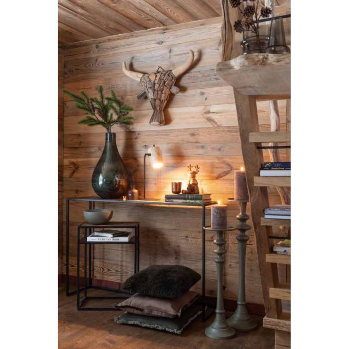 Paris Prix Coussin Déco  Franges Velours  45x45cm Vert