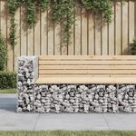 VIDAXL Banc de jardin design gabion 122x71x65,5 cm bois massif de pin