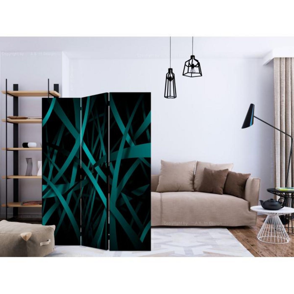 Paris Prix Paravent 3 Volets  Dark Background  135x172cm