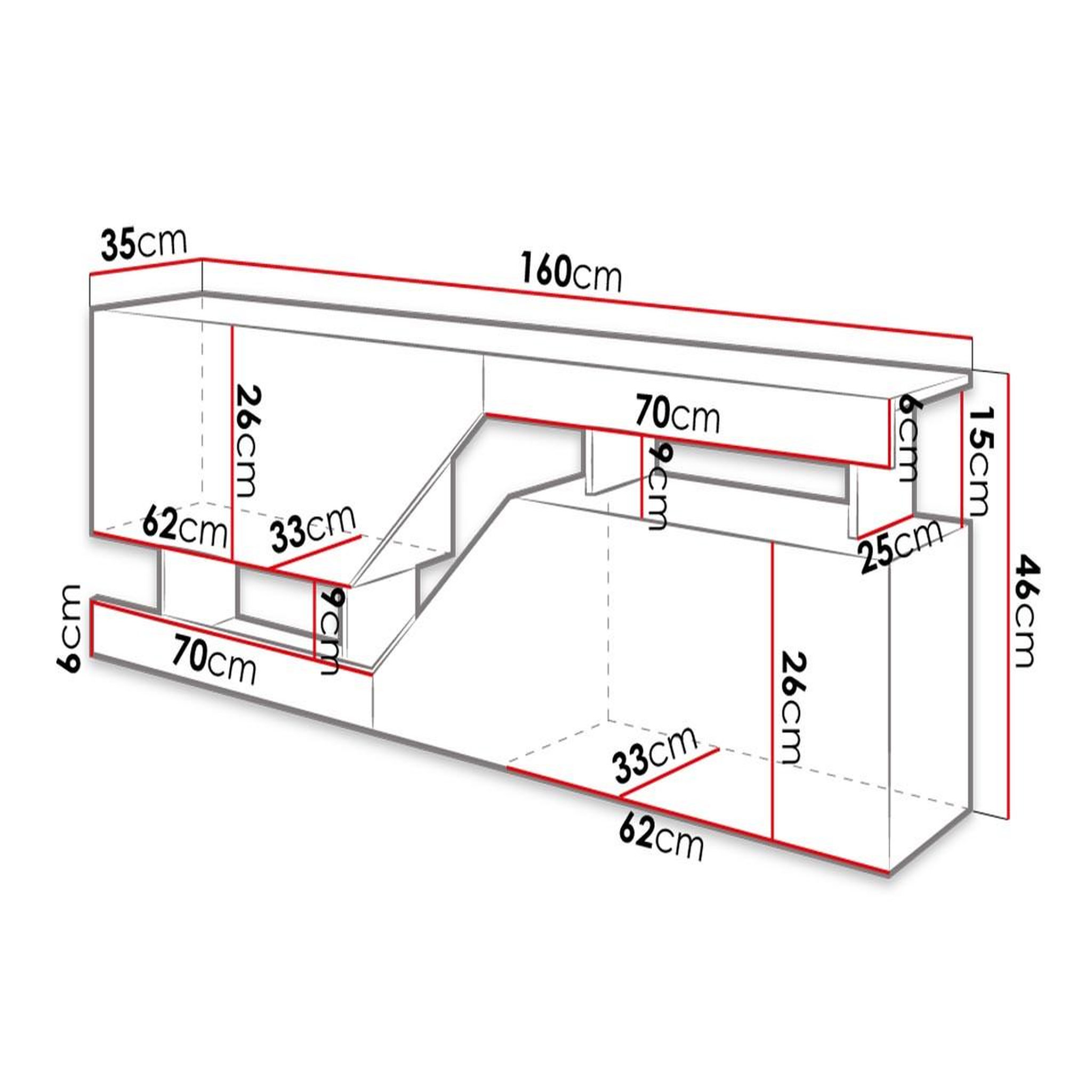 Voir la diapositive 3 : BEST MOBILIER Pitt - meuble tv - 160 cm - style industriel