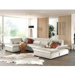 LISA DESIGN Vermont - canapé panoramique d'angle gauche - 7 places - xxl - en velours. Coloris disponibles : Vert, Gris, Beige, Bleu, Jaune, Noir