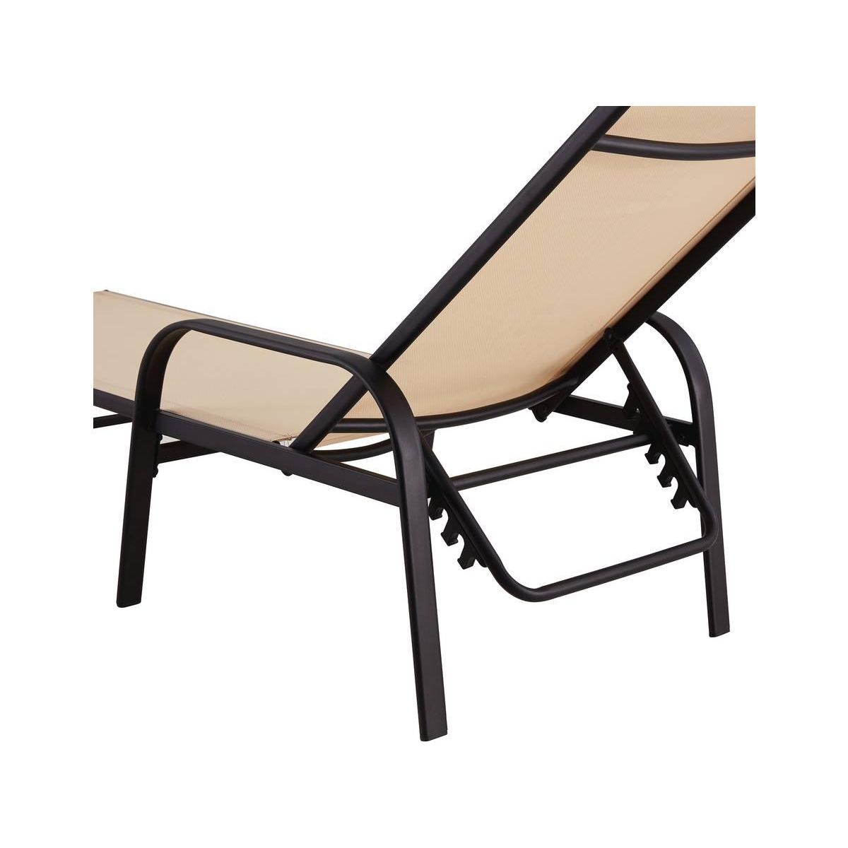 Habitat et Jardin Lot de 2 Bains de soleil en métal  Farniente  - Beige