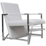 Voir la diapositive 2 : VIDAXL Fauteuil avec pieds chromes Blanc Similicuir