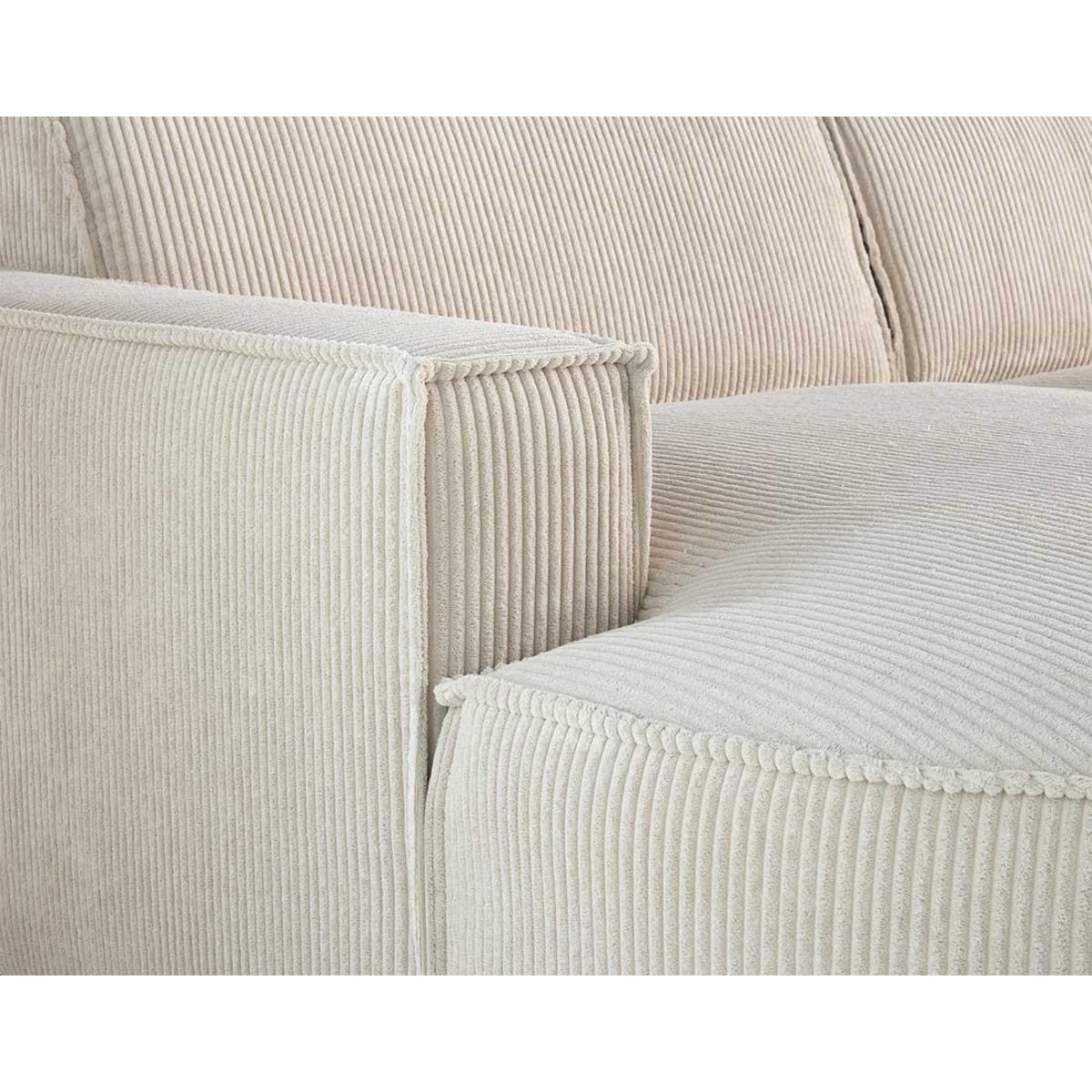 LISA DESIGN Spiaggia - canapé d'angle gauche - forme arrondie - 5 places - en velours côtelé