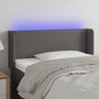 Voir la diapositive 1 : VIDAXL Tete de lit a LED Gris 93x16x78/88 cm Similicuir