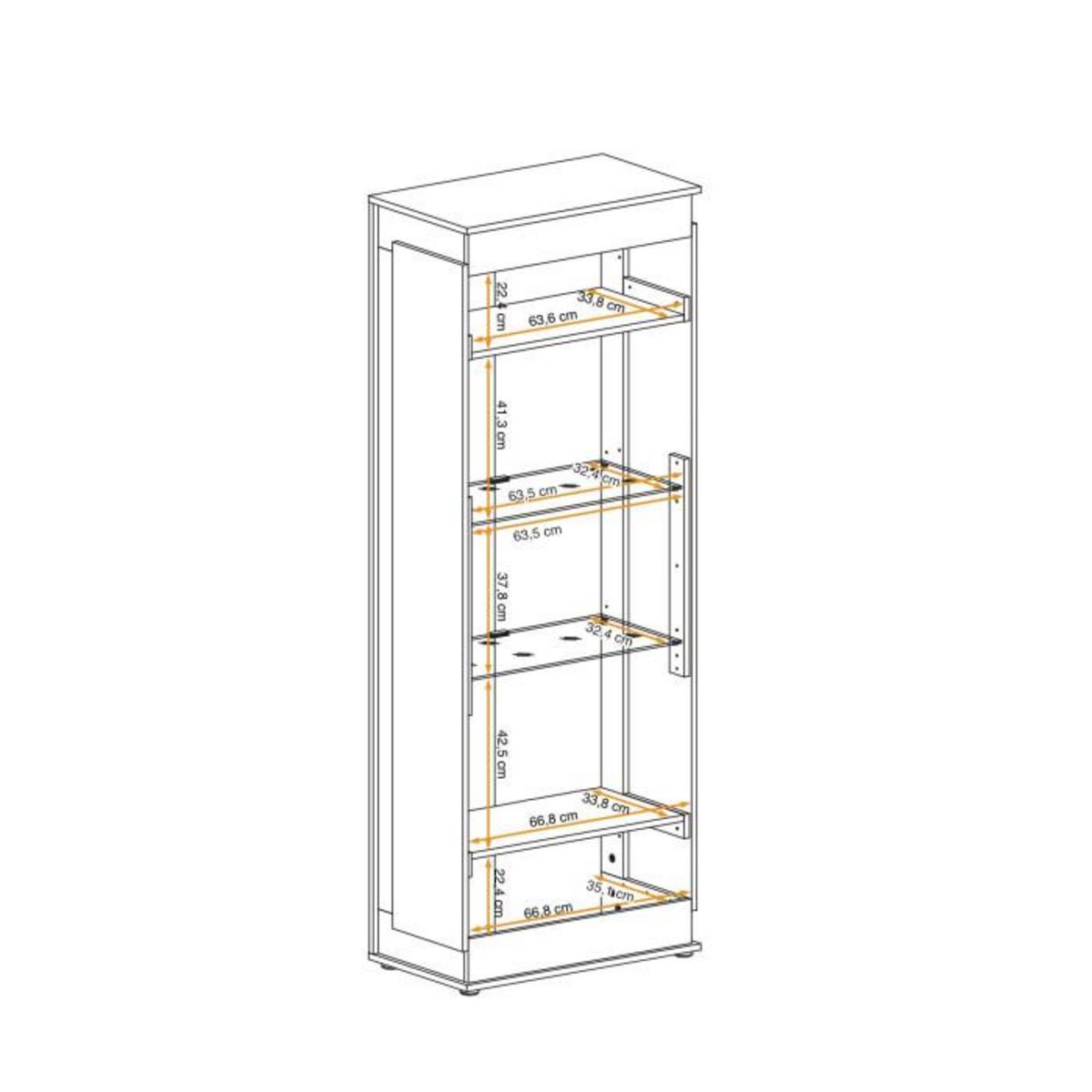 Paris Prix Vitrine à Led 4 Niveaux  Berlin  191cm Gris & Naturel