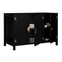 Voir la diapositive 4 : ID MARKET Buffet bas 110 cm YANG 3 portes bois noir