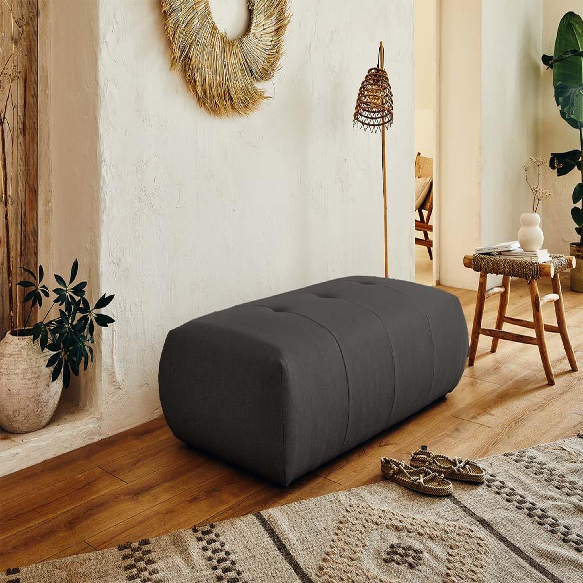 Voir la diapositive 2 : LISA DESIGN Onyx - pouf modulable - en tissu