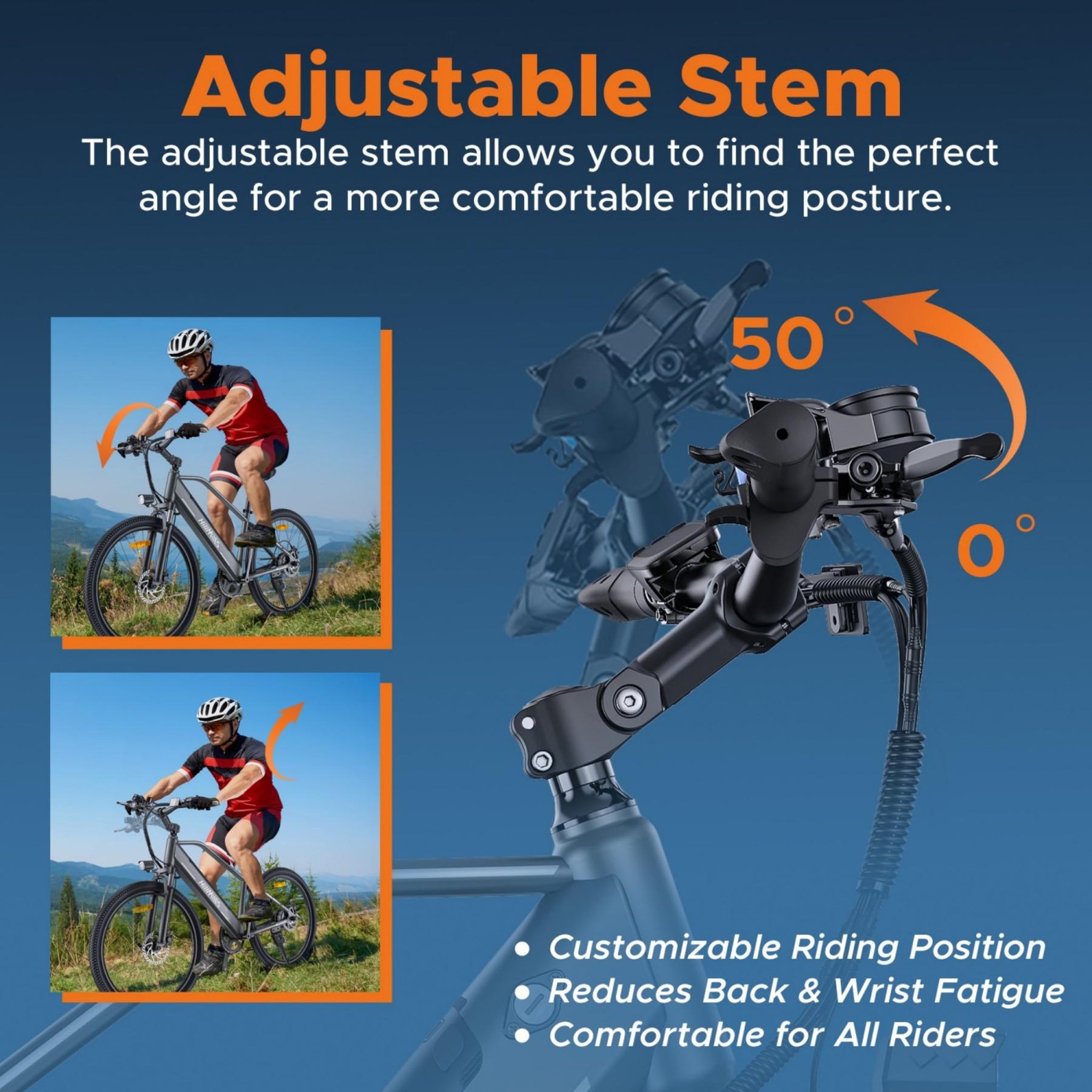 Voir la diapositive 6 : HILLMILES Vélo électrique de montagne pour homme HillMiles MileTrail 1, 250 W