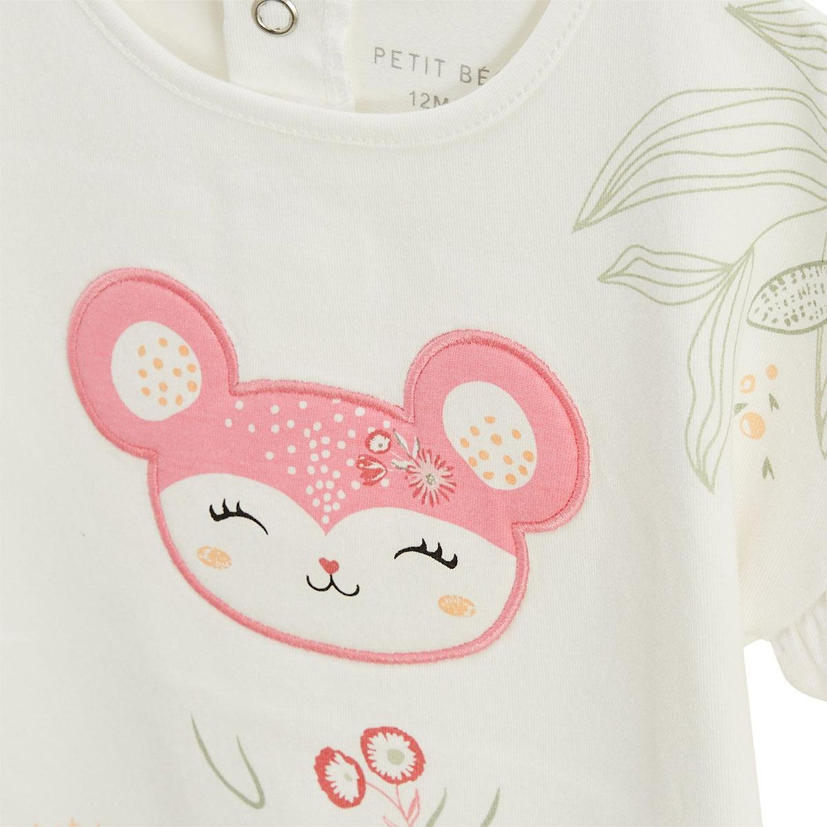 Petit Béguin Ensemble enfant t-shirt et short en gaze de coton Anaelle