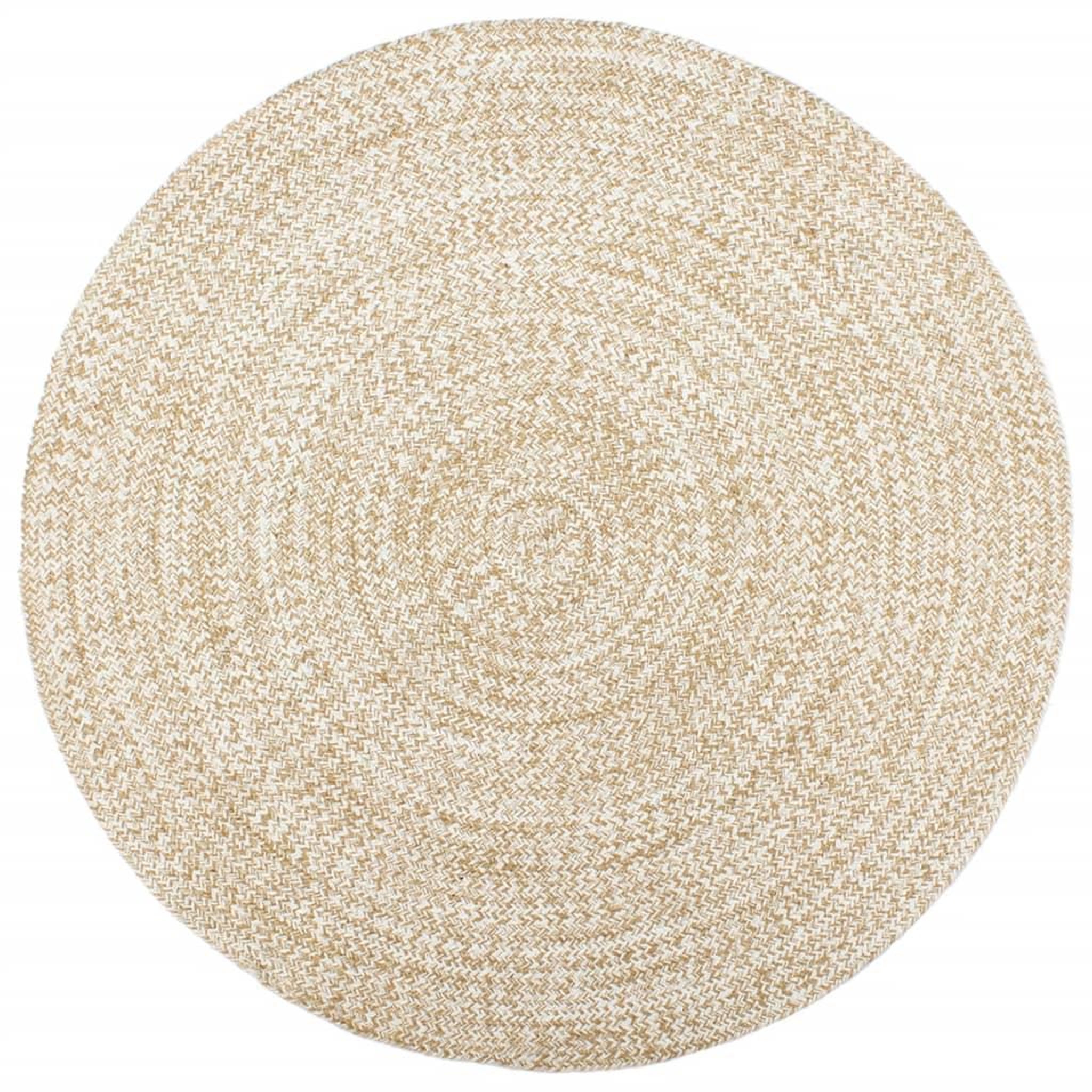 Voir la diapositive 1 : VIDAXL Tapis fait a la main Jute Blanc et marron 240 cm