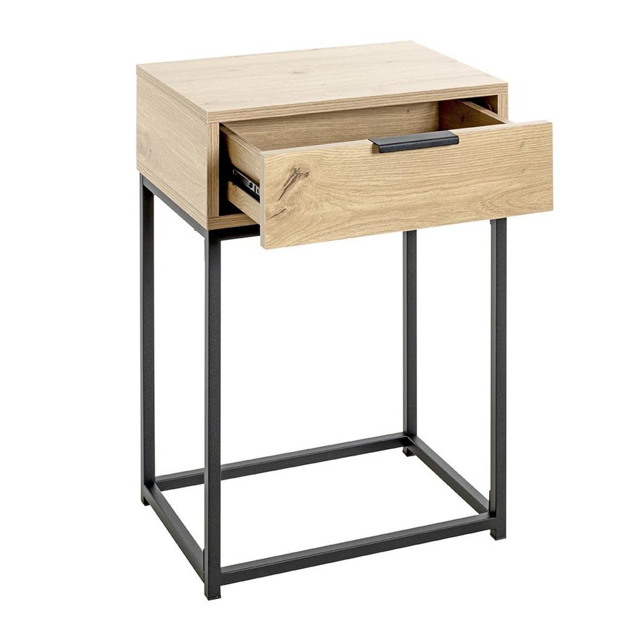 Voir la diapositive 5 : Paris Prix Table de chevet 1 tiroir  maluma  60cm naturel & noir