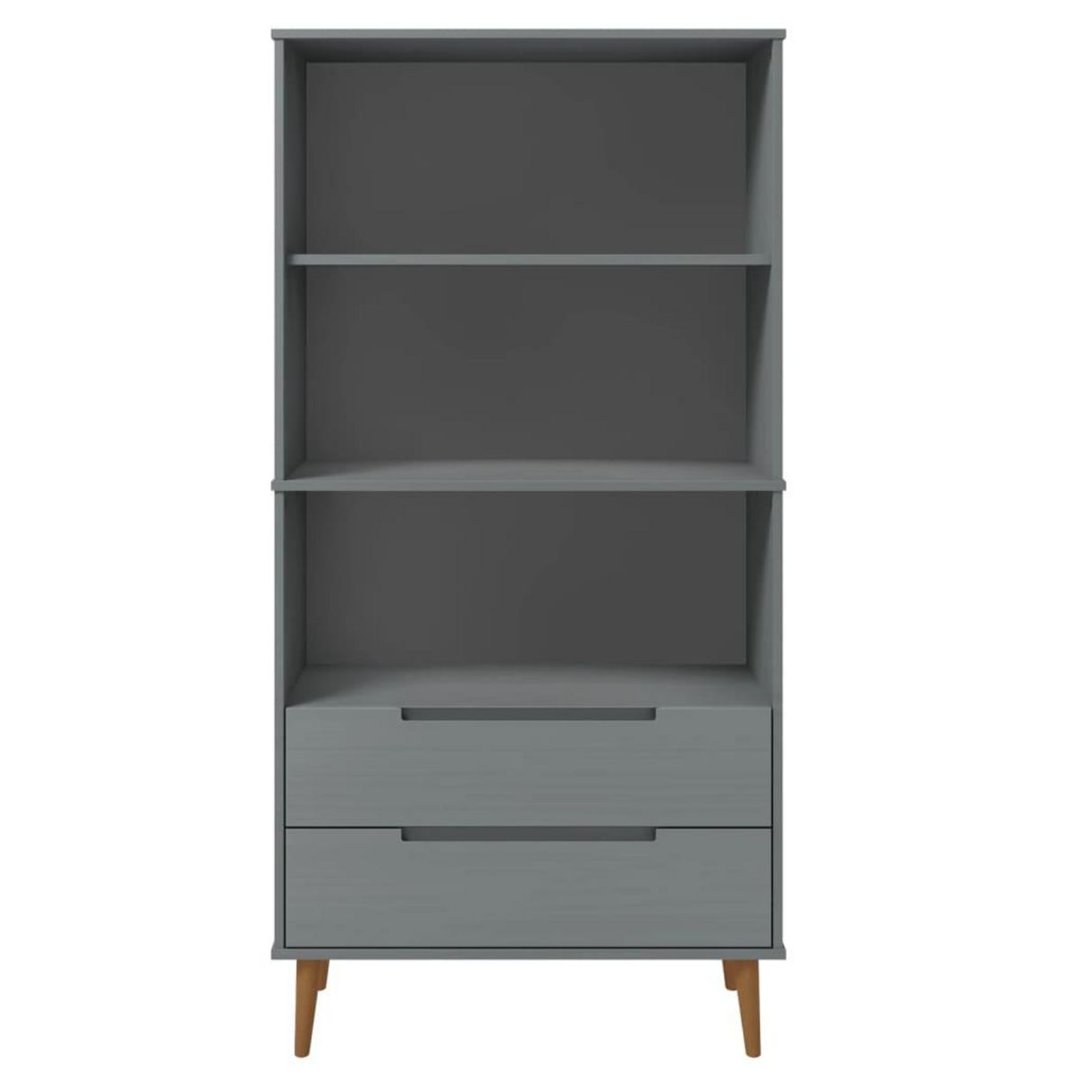 VIDAXL Bibliotheque MOLDE Gris 85x35x170,5 cm Bois massif de pin