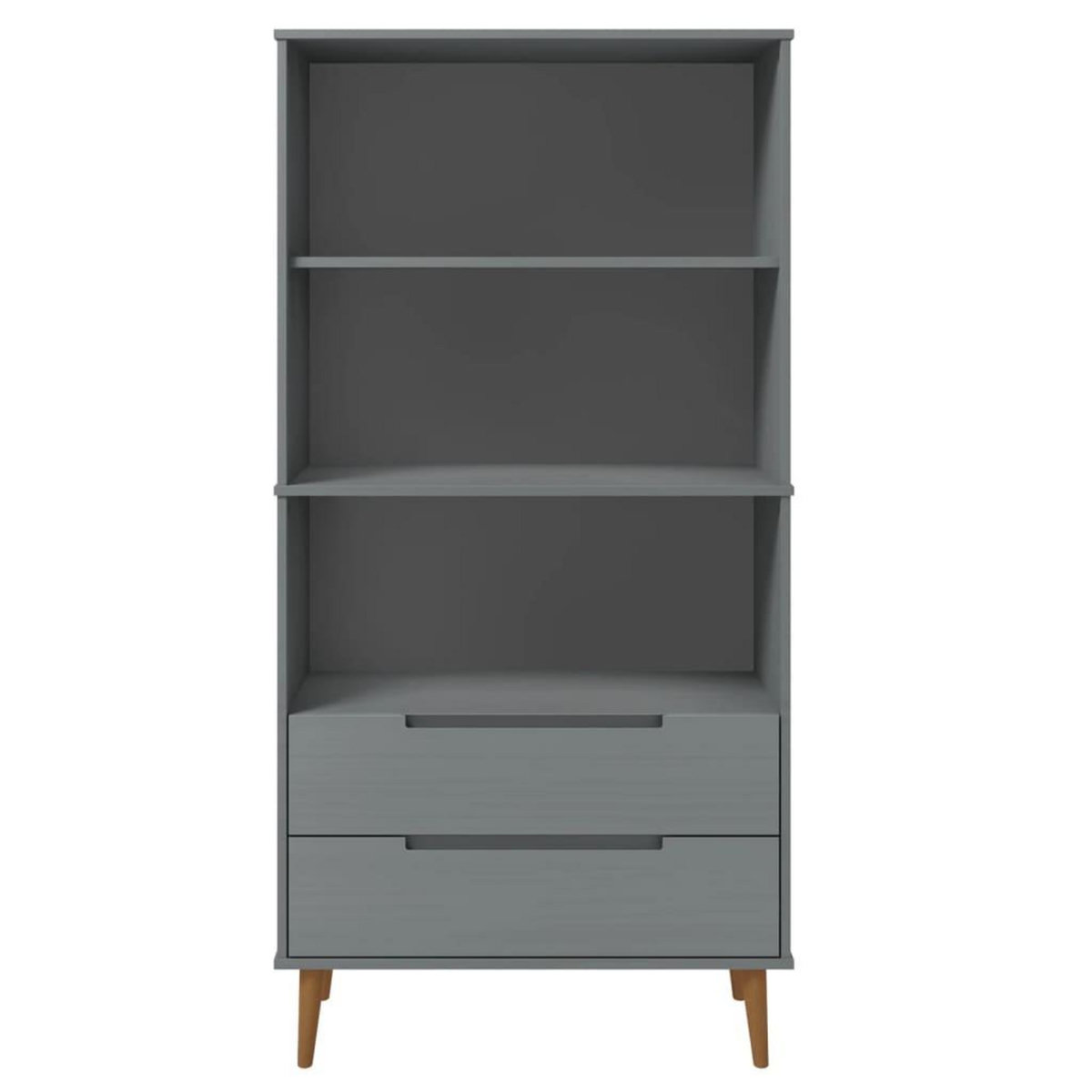 VIDAXL Bibliotheque MOLDE Gris 85x35x170,5 cm Bois massif de pin