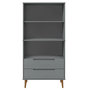 Voir la diapositive 4 : VIDAXL Bibliotheque MOLDE Gris 85x35x170,5 cm Bois massif de pin