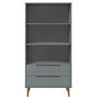 Voir la diapositive 4 : VIDAXL Bibliotheque MOLDE Gris 85x35x170,5 cm Bois massif de pin
