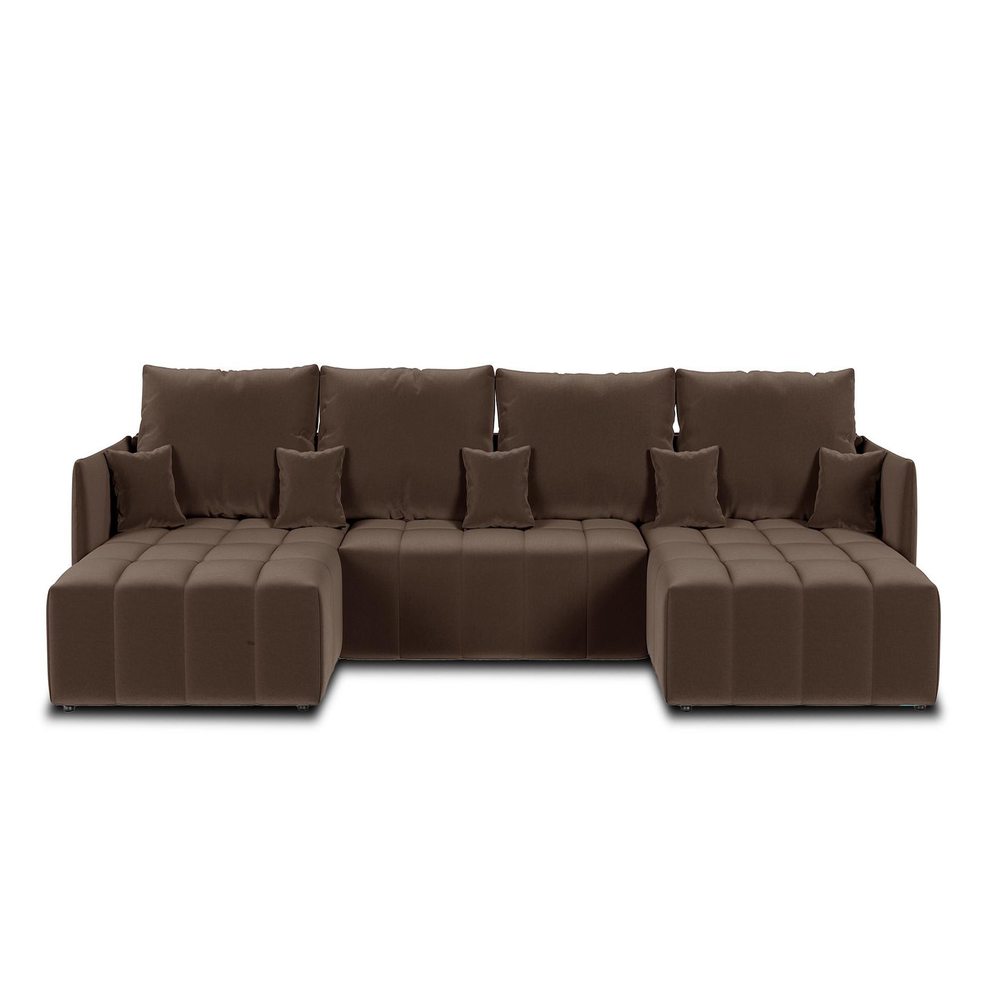 Voir la diapositive 5 : BEST MOBILIER Petra - canapé panoramique en u - 7 places - convertible - avec coffre - en velours