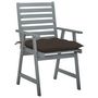Voir la diapositive 2 : VIDAXL Chaises a manger d'exterieur lot de 2 et coussins Acacia massif