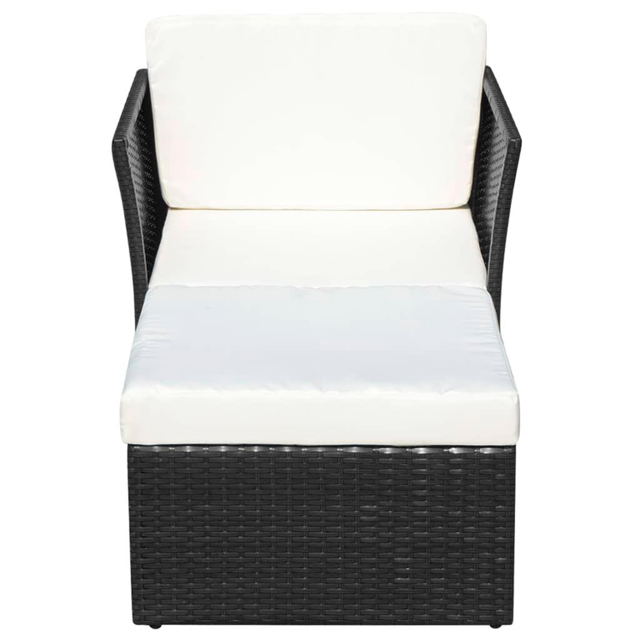 Voir la diapositive 4 : VIDAXL Chaise de jardin avec tabouret Noir Resine tressee