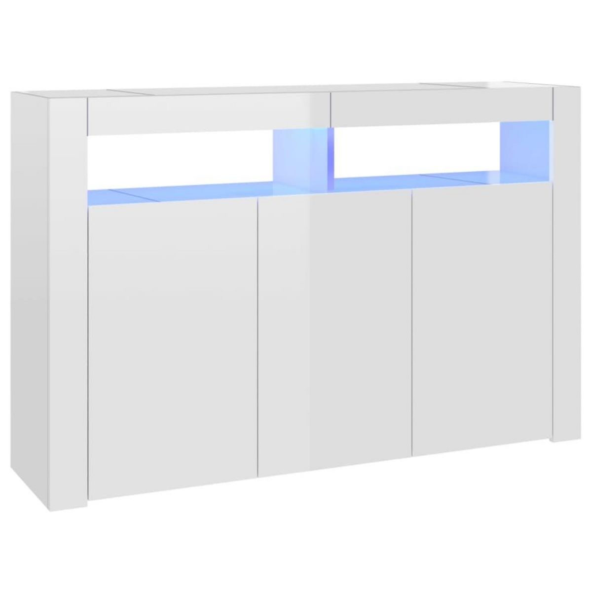 VIDAXL Buffet avec lumieres LED blanc brillant 115,5x30x75 cm