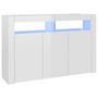 Voir la diapositive 2 : VIDAXL Buffet avec lumieres LED blanc brillant 115,5x30x75 cm