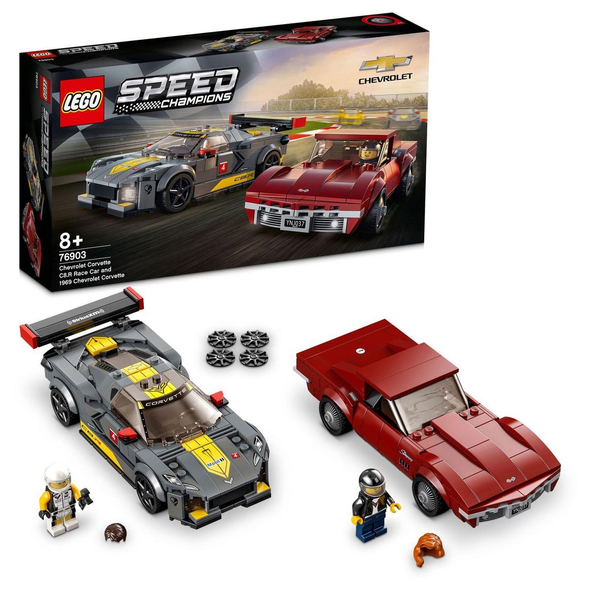 LEGO Speed Champions 76903 - Chevrolet Corvette C8.R Race Car et 1968 Chevrolet Corvette dès 8 ans