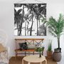 Voir la diapositive 2 : TOILINUX Toile murale imprimée palmier - 150 x 150 cm - Noir et blanc