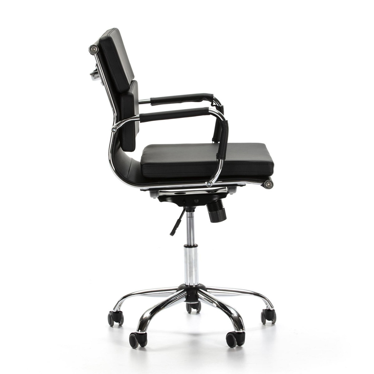 VS VENTA-STOCK Fauteuil de Bureau Fenix inclinable Noir, Cuir synthétique
