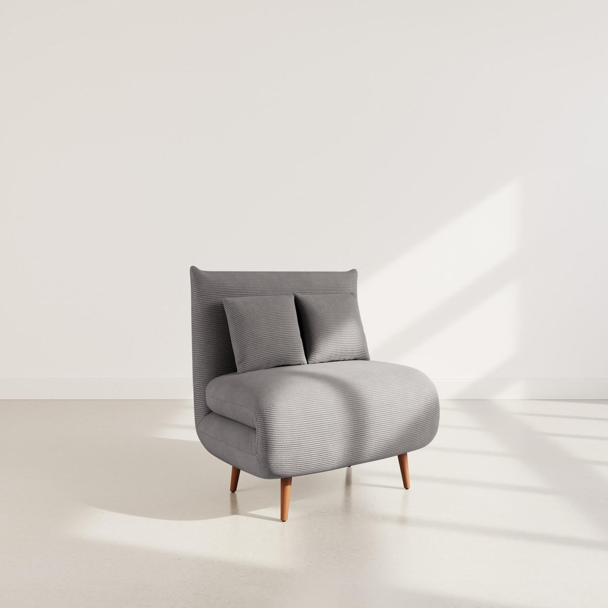 BEST MOBILIER Lumi - banquette convertible clic-clac 1 place en velours côtelé