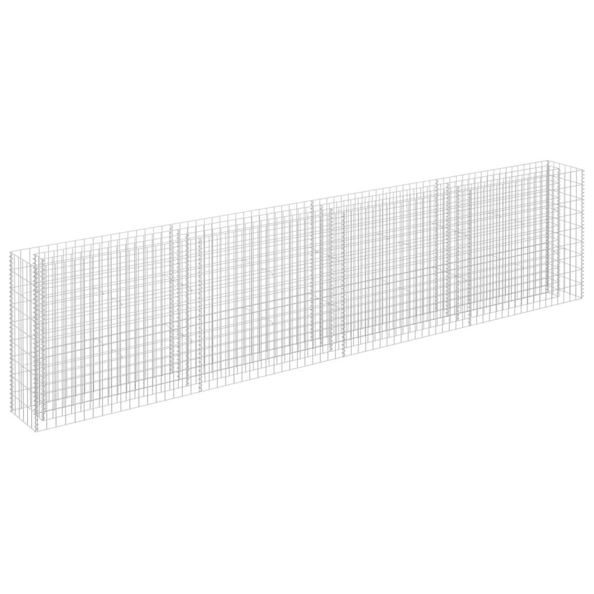 Voir la diapositive 2 : VIDAXL Lit sureleve a gabion Acier galvanise 360x30x90 cm