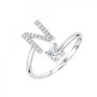 Voir la diapositive 1 : SC CRYSTAL Bague lettre N ajustable SC Crystal ornée de Zirconium