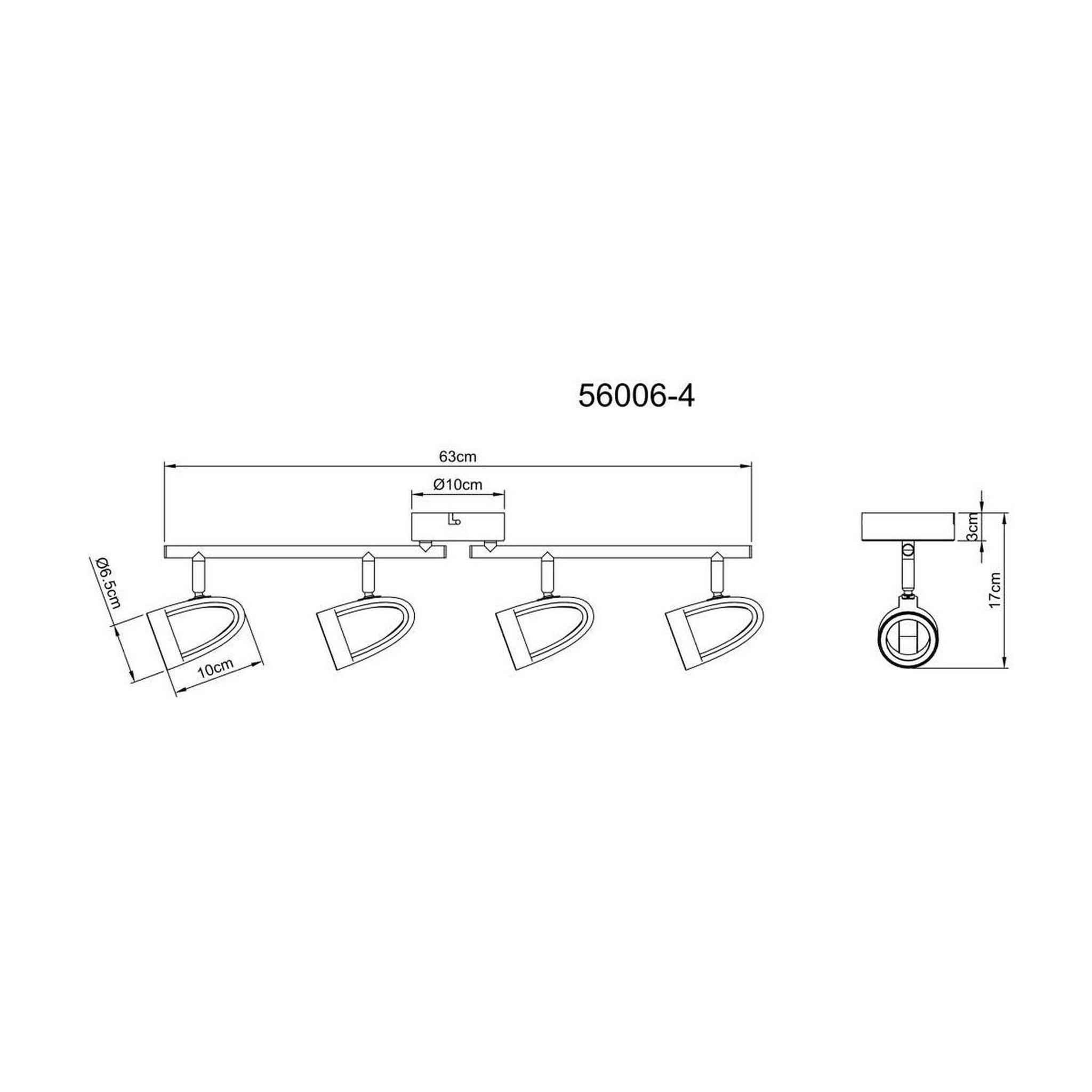 Voir la diapositive 3 : GLOBO Plafonnier led design rodrik - argent mat