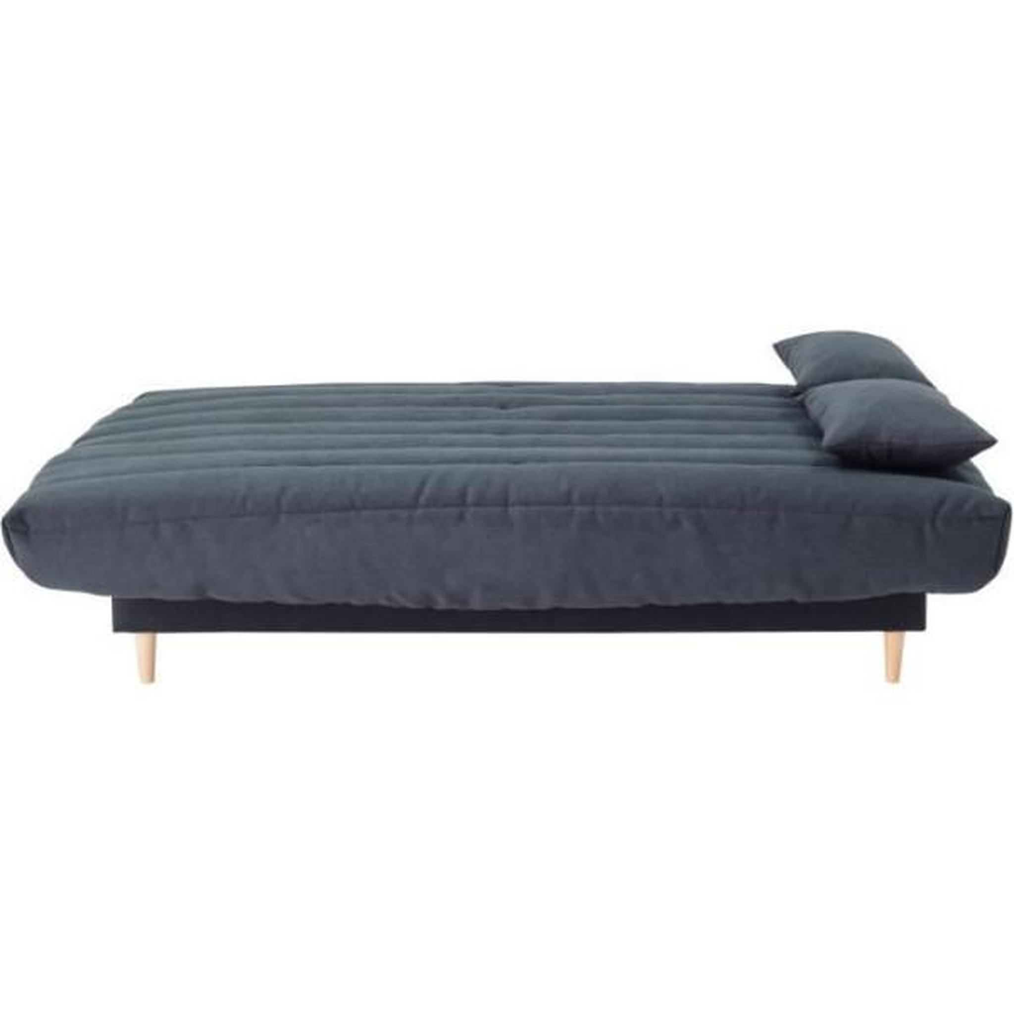 Voir la diapositive 4 : MARKET24 Clic clac 3 places - gris - Couchage 125x190 cm - Avec coussins
