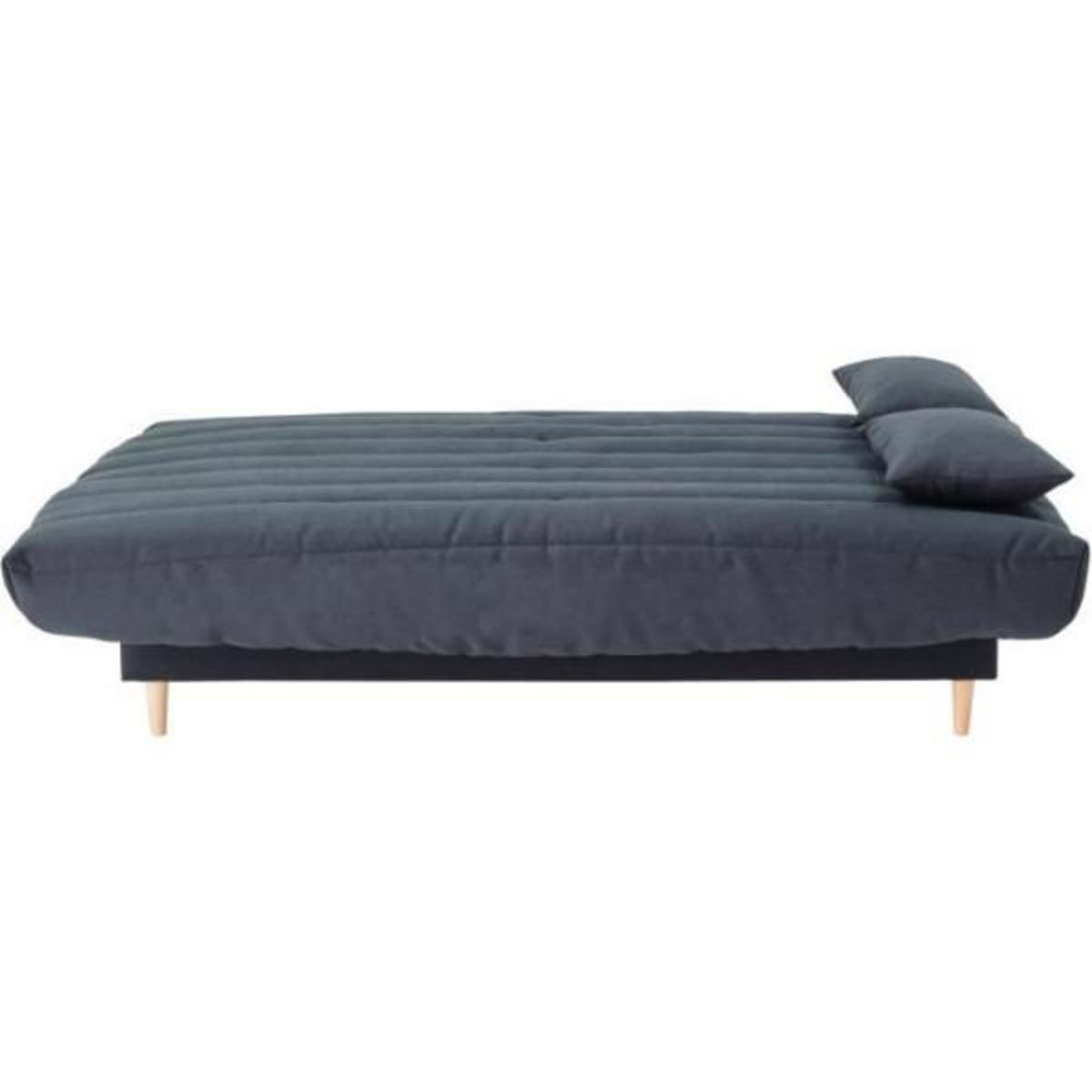 MARKET24 Clic clac 3 places - gris - Couchage 125x190 cm - Avec coussins