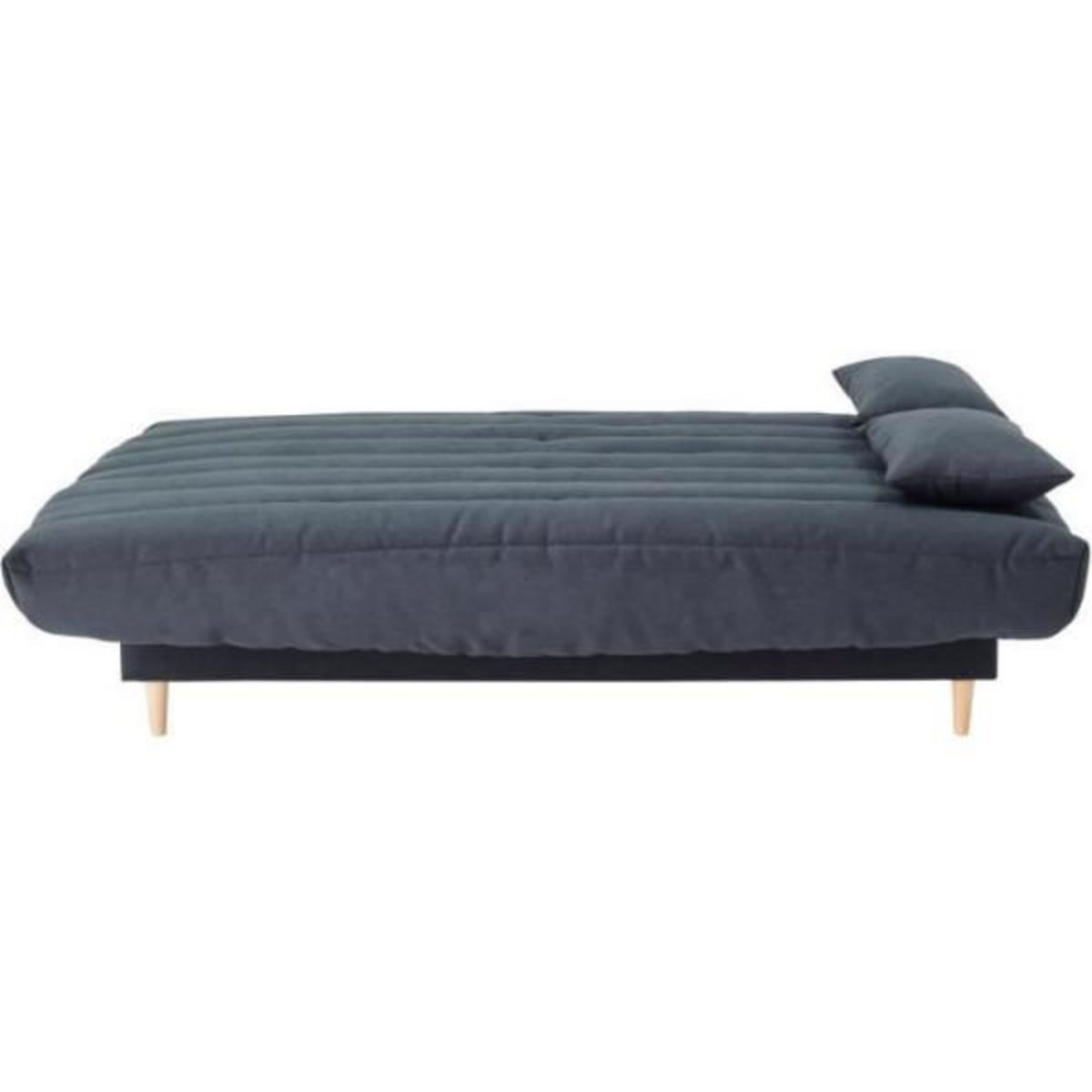 MARKET24 Clic clac 3 places - gris - Couchage 125x190 cm - Avec coussins