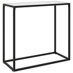 VIDAXL Table console Blanc 80x35x75 cm Verre trempe